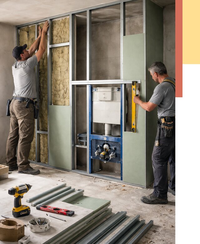 Установка сантехнических перегородок в Елабуге от 8609 руб. | ОТДЕЛОЧНИК-Лбг