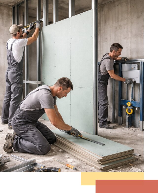 Монтаж и ремонт сантехнических перегородок в Елабуге