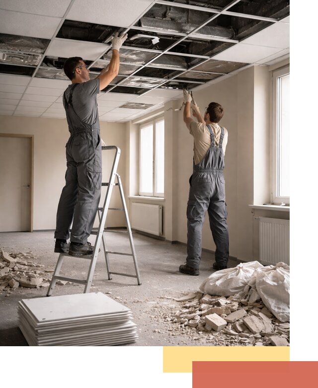 Демонтаж потолков Армстронг профессионально в Елабуге