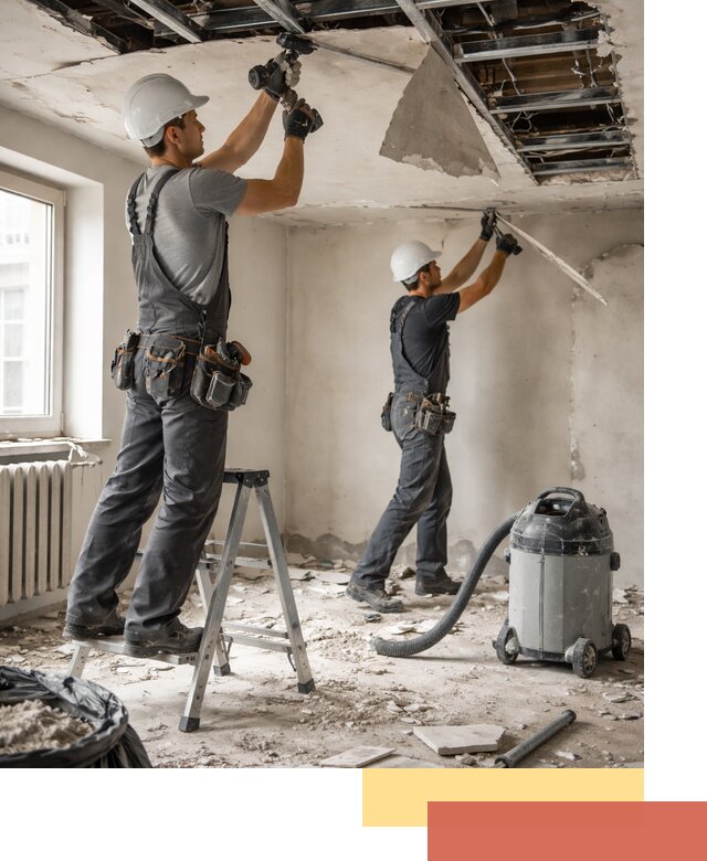 Демонтаж гипсокартонного потолка в Елабуге быстро и аккуратно