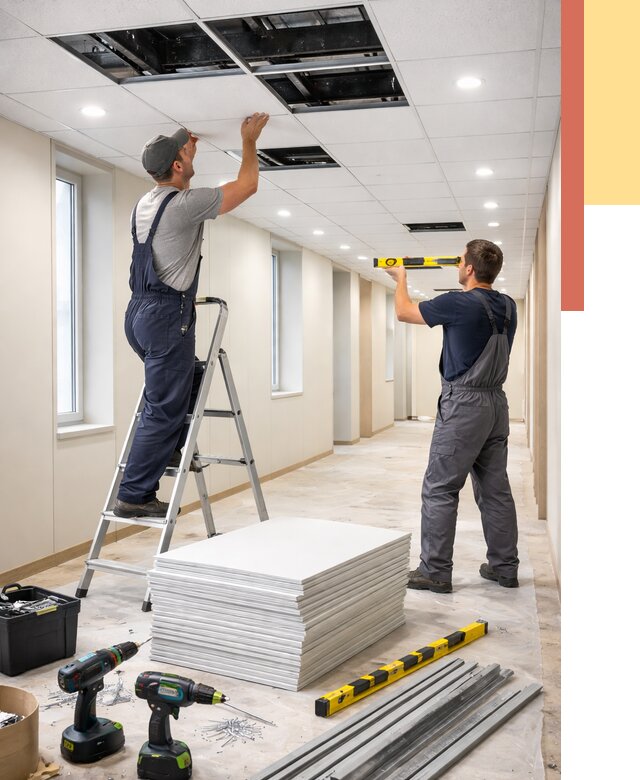 Ремонт потолка Армстронг в Елабуге от 4558 руб. — быстро и недорого | ОТДЕЛОЧНИК-Лбг