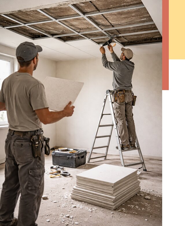 Замена плит подвесного потолка в Елабуге от 1772 руб. быстро и недорого | ОТДЕЛОЧНИК-Лбг