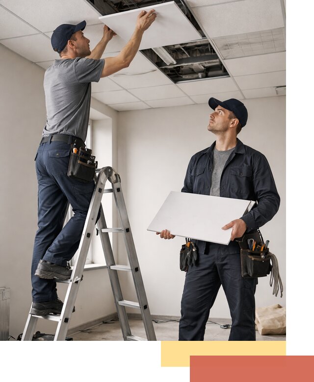 Обслуживание подвесного потолка в Елабуге — ремонт и чистка