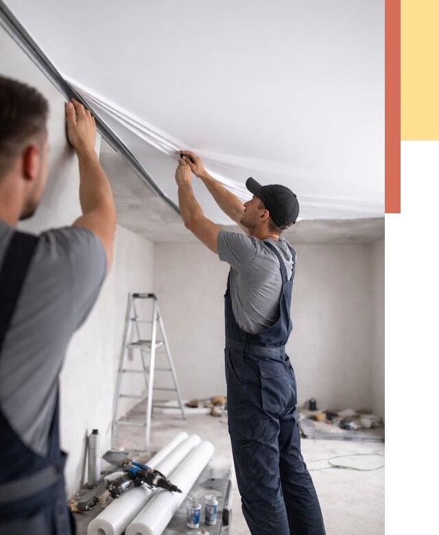 Монтаж матового натяжного потолка в Елабуге от 4558 руб./м² — быстро и недорого | ОТДЕЛОЧНИК-Лбг