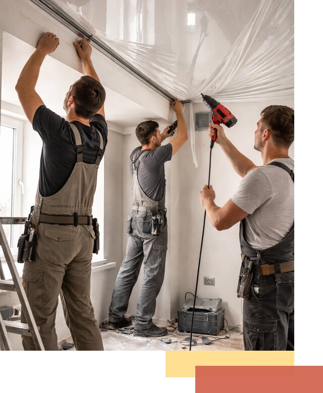 Монтаж глянцевого натяжного потолка в Елабуге быстро и качественно