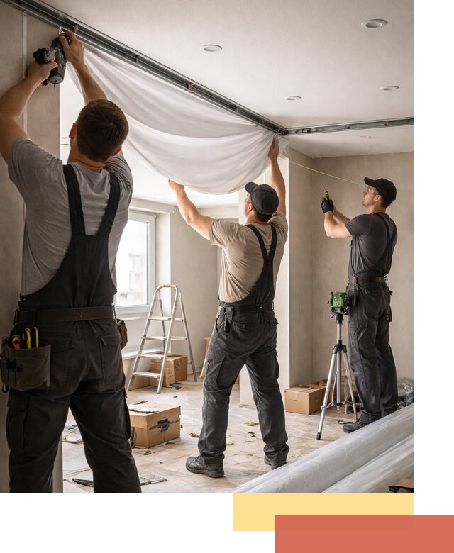 Монтаж парящего натяжного потолка под ключ в Елабуге