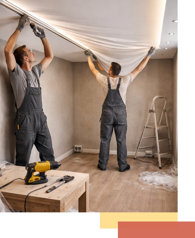 Монтаж натяжного потолка с подсветкой в Елабуге цена и сроки