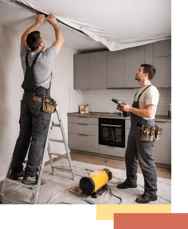 Монтаж натяжного потолка на кухне в Елабуге