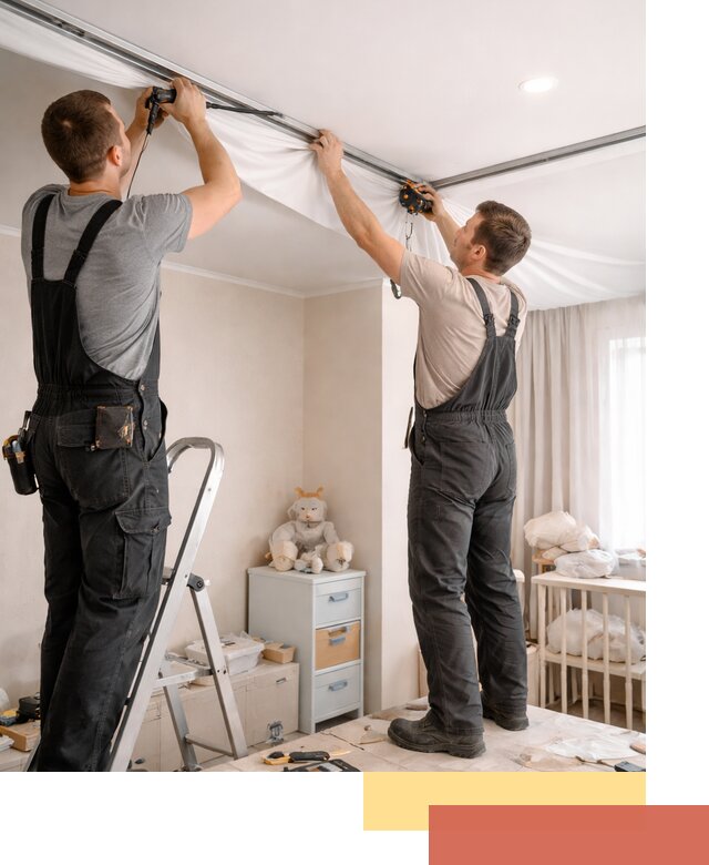 Монтаж натяжного потолка в детской комнате в Елабуге