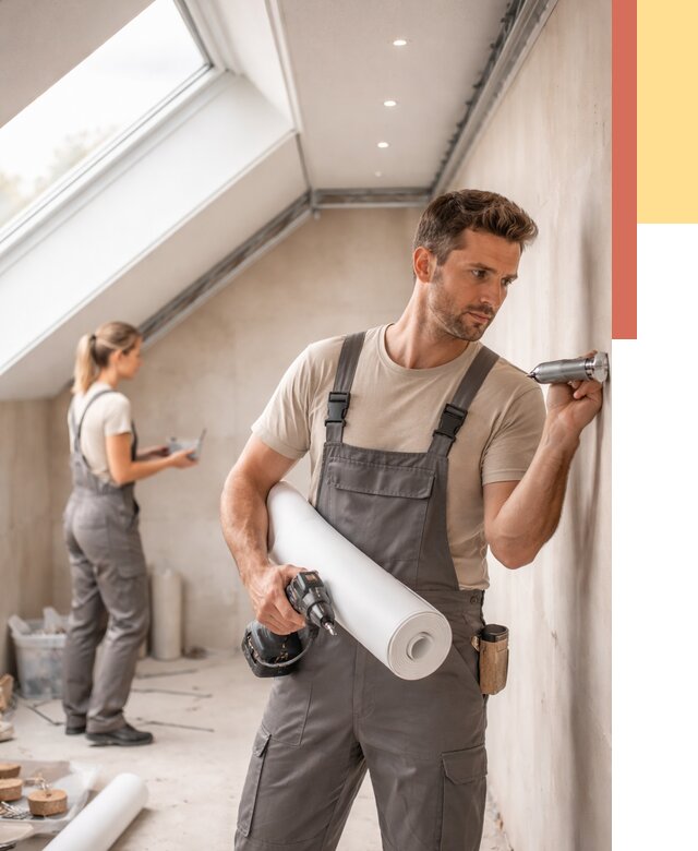 Монтаж натяжного потолка на мансарде в Елабуге от 3545 руб. | ОТДЕЛОЧНИК-Лбг