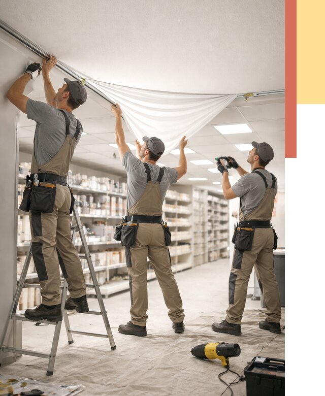 Монтаж натяжного потолка в магазине в Елабуге от 4558 руб. быстро и недорого | ОТДЕЛОЧНИК-Лбг