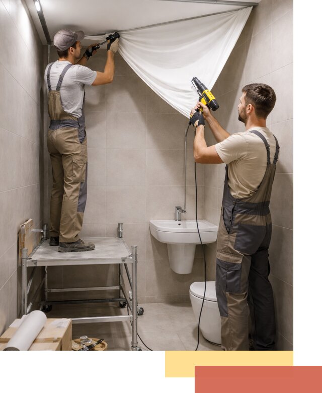 Монтаж натяжного потолка в санузле в Елабуге