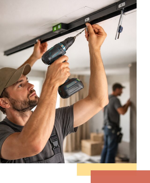 Установка трековых светильников в натяжной потолок в Елабуге