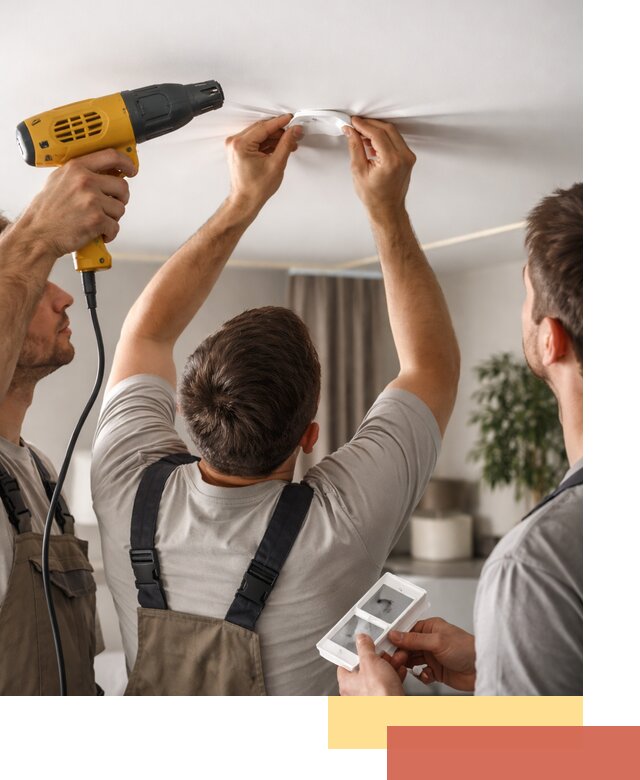 Ремонт прокола полотна натяжного потолка в Елабуге