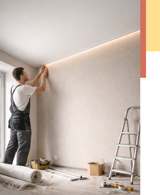 Теневые натяжные потолки в Елабуге от 8305 руб. под ключ | ОТДЕЛОЧНИК-Лбг