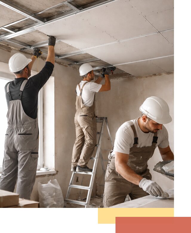 Одноуровневый потолок из гипсокартона в Елабуге — монтаж и отделка