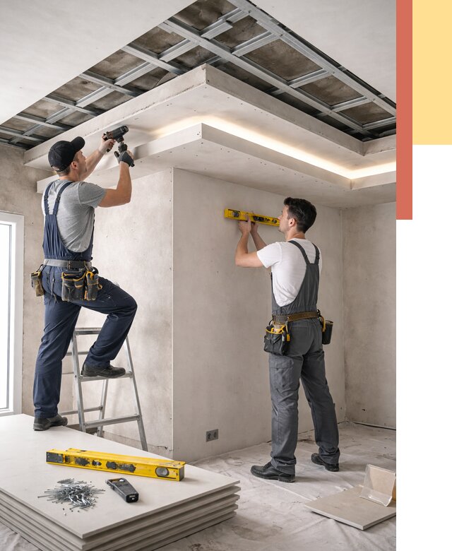 Двухуровневый потолок из гипсокартона в Елабуге от 1469 руб. под ключ | ОТДЕЛОЧНИК-Лбг