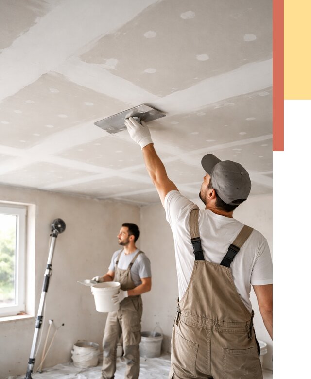 Шпаклевка потолка из гипсокартона в Елабуге от 3241 руб./м2 — услуги под ключ | ОТДЕЛОЧНИК-Лбг