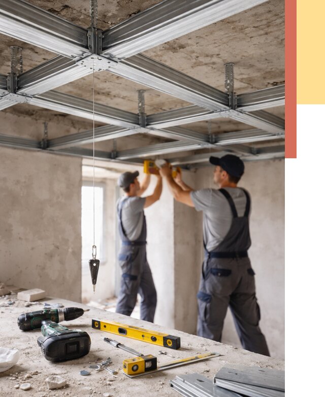 Монтаж каркаса потолка из профиля в Елабуге от 4558 руб. — услуги ОТДЕЛОЧНИК-Лбг