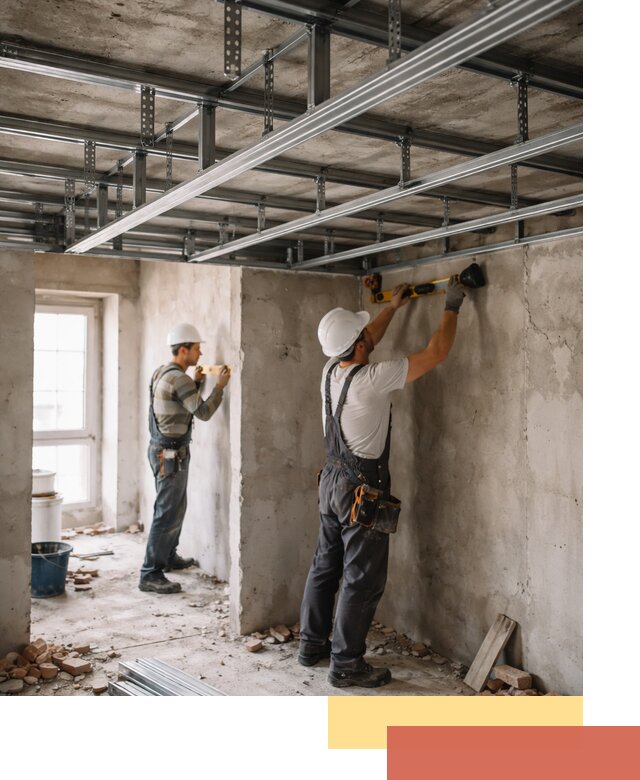 Монтаж каркаса потолка из профильного профиля в Елабуге