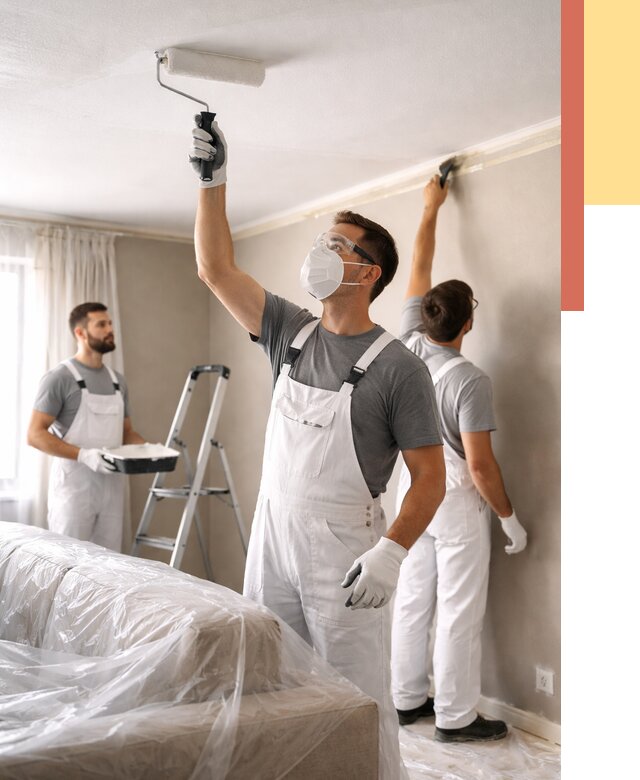 Покраска потолка водоэмельсионной краской в Елабуге от 2228 руб/м² — услуги под ключ | ОТДЕЛОЧНИК-Лбг