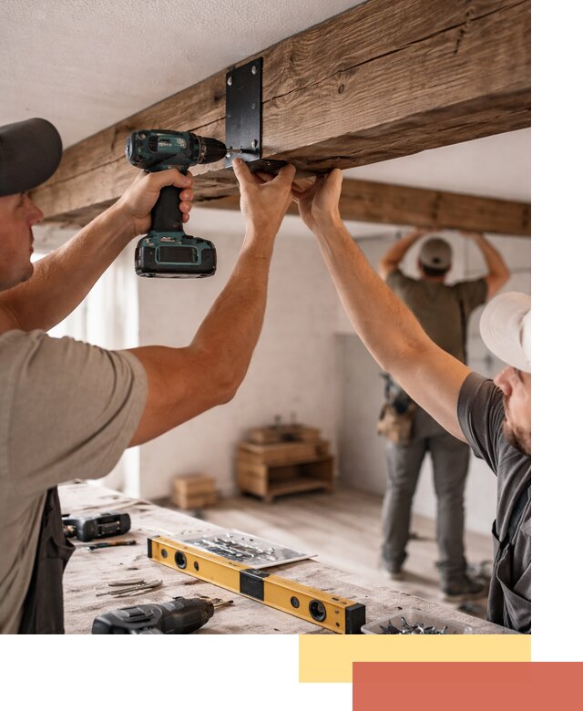 Монтаж декоративных потолочных балок в Елабуге